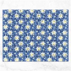 Daisy Dots Blue Rectangular Jigsaw Puzzl by snowwhitegirl