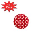 Daisy Dots Red 1  Mini Magnet (10 pack)  Front