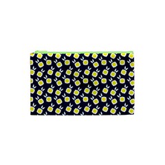 Square Flowers Navy Blue Cosmetic Bag (xs) by snowwhitegirl