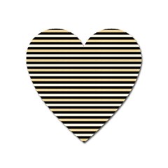 Black And Gold Stripes Heart Magnet by jumpercat