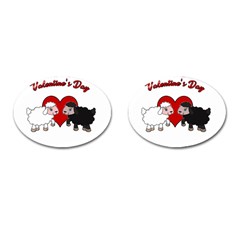 Valentines Day - Sheep  Cufflinks (oval) by Valentinaart