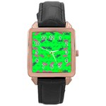 Fish Aquarium Underwater World Rose Gold Leather Watch  Front