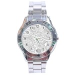 Ornament Vector Retro Stainless Steel Analogue Watch Front