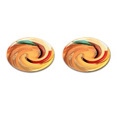 Spiral Abstract Colorful Edited Cufflinks (oval)