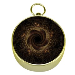 Beads Fractal Abstract Pattern Gold Compasses