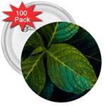 Green Plant Leaf Foliage Nature 3  Buttons (100 pack)  Front