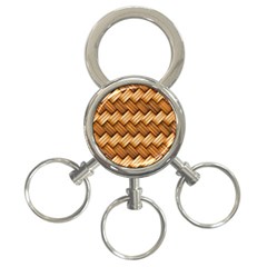 Basket Fibers Basket Texture Braid 3-ring Key Chains by Nexatart