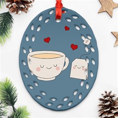 Cute Tea Oval Filigree Ornament (two Sides) by Valentinaart