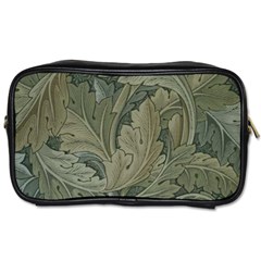 Vintage Background Green Leaves Toiletries Bags by Nexatart