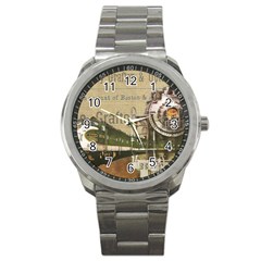 Train Vintage Tracks Travel Old Sport Metal Watch by Nexatart