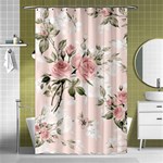 pink shabby chic floral Shower Curtain 48  x 72  (Small)  Curtain(48  X 72 ) - 42.18 x64.8  Curtain(48  X 72 )