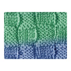 Knitted Wool Square Blue Green Double Sided Flano Blanket (mini)  by snowwhitegirl