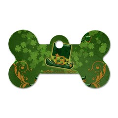 Happy St  Patrick s Day With Clover Dog Tag Bone (two Sides) by FantasyWorld7