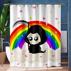 Cute Grim Reaper Shower Curtain 60  X 72  (medium)  by Valentinaart