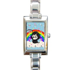 Cute Grim Reaper Rectangle Italian Charm Watch by Valentinaart