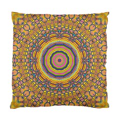 Wood Festive Rainbow Mandala Standard Cushion Case (one Side) by pepitasart