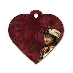 Vintage Edwardian Scrapbook Dog Tag Heart (one Side) by Nexatart