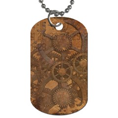 Background Steampunk Gears Grunge Dog Tag (one Side) by Nexatart