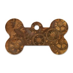 Background Steampunk Gears Grunge Dog Tag Bone (two Sides) by Nexatart