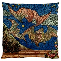 Bats Cubism Mosaic Vintage Large Cushion Case (two Sides) by Nexatart