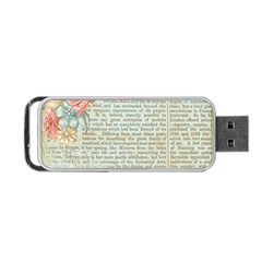 Vintage Floral Background Paper Portable Usb Flash (two Sides) by Nexatart