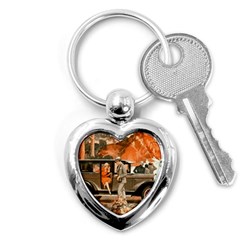 Car Automobile Transport Passenger Key Chains (heart)  by Nexatart