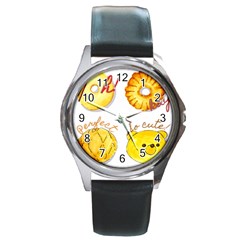 Bread Stickers Round Metal Watch by KuriSweets