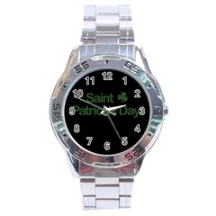  St  Patricks Day  Stainless Steel Analogue Watch by Valentinaart