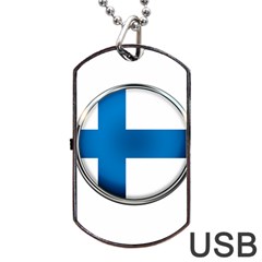 Finland Country Flag Countries Dog Tag Usb Flash (one Side) by Nexatart