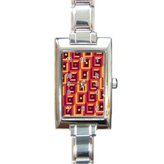 3 D Squares Abstract Background Rectangle Italian Charm Watch