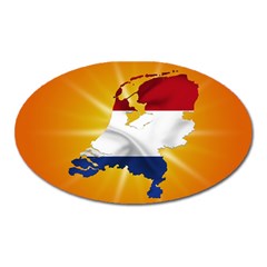 Holland Country Nation Netherlands Flag Oval Magnet by Nexatart