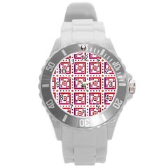 Background Abstract Square Round Plastic Sport Watch (l) by Nexatart