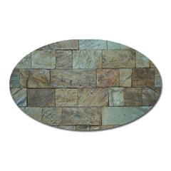 Wall Stone Granite Brick Solid Oval Magnet by Nexatart