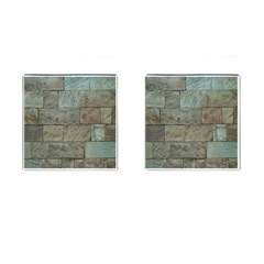 Wall Stone Granite Brick Solid Cufflinks (square) by Nexatart