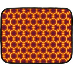 Black And Orange Diamond Pattern Fleece Blanket (mini) by Fractalsandkaleidoscopes