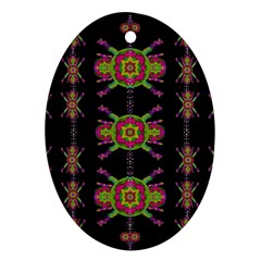 Paradise Flowers In A Decorative Jungle Oval Ornament (two Sides) by pepitasart