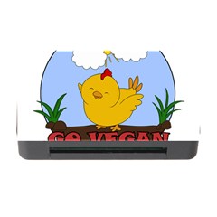 Go Vegan - Cute Chick  Memory Card Reader With Cf by Valentinaart