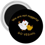 Go Vegan - Cute Chick  3  Magnets Front