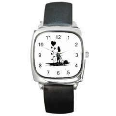 Sowing Love Concept Illustration Small Square Metal Watch by dflcprints