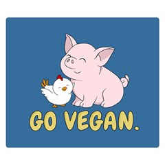 Go Vegan - Cute Pig And Chicken Double Sided Flano Blanket (small)  by Valentinaart