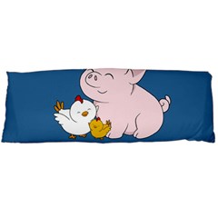 Go Vegan - Cute Pig And Chicken Body Pillow Case (dakimakura) by Valentinaart