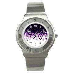 Flat Tech Camouflage Reverse Purple Stainless Steel Watch by jumpercat