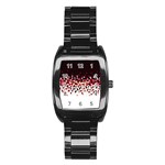 Flat Tech Camouflage Reverse Red Stainless Steel Barrel Watch Front