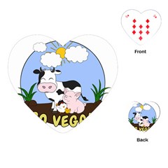 Friends Not Food - Cute Pig And Chicken Playing Cards (heart)  by Valentinaart