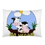 Friends Not Food - Cute Pig and Chicken Pillow Case (Two Sides) Front