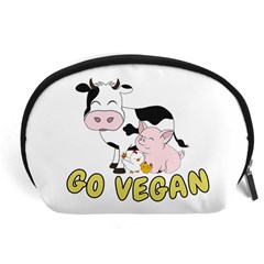 Friends Not Food - Cute Pig And Chicken Accessory Pouches (large)  by Valentinaart