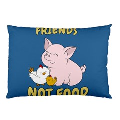 Friends Not Food - Cute Pig And Chicken Pillow Case (two Sides) by Valentinaart