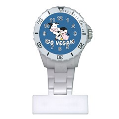 Friends Not Food - Cute Cow, Pig And Chicken Plastic Nurses Watch by Valentinaart