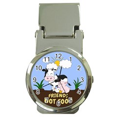 Friends Not Food - Cute Cow, Pig And Chicken Money Clip Watches by Valentinaart