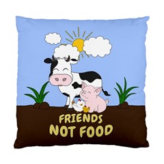 Friends Not Food - Cute Cow, Pig And Chicken Standard Cushion Case (two Sides) by Valentinaart